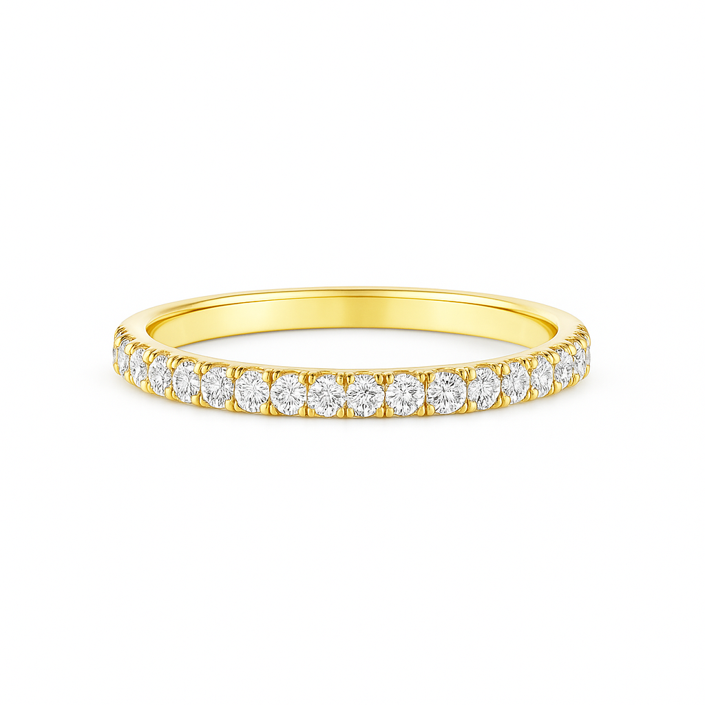 Diamond Micro Pave 1.8mm Eternity Ring 18k Gold