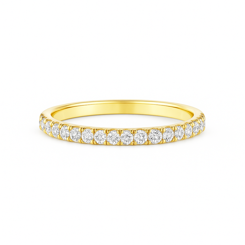 Diamond Micro Pave 1.8mm Eternity Ring 18k Gold
