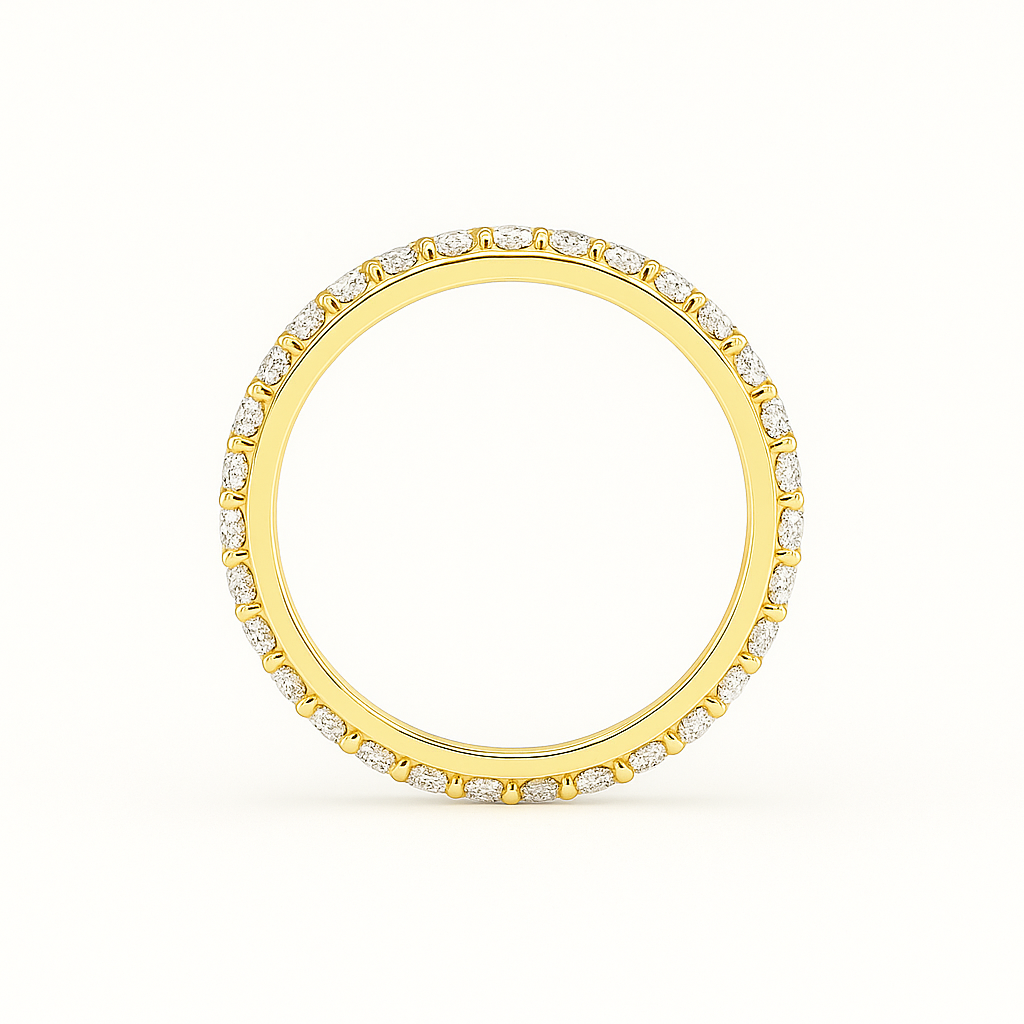 Diamond Micro Pave 1.8mm Eternity Ring 18k Gold