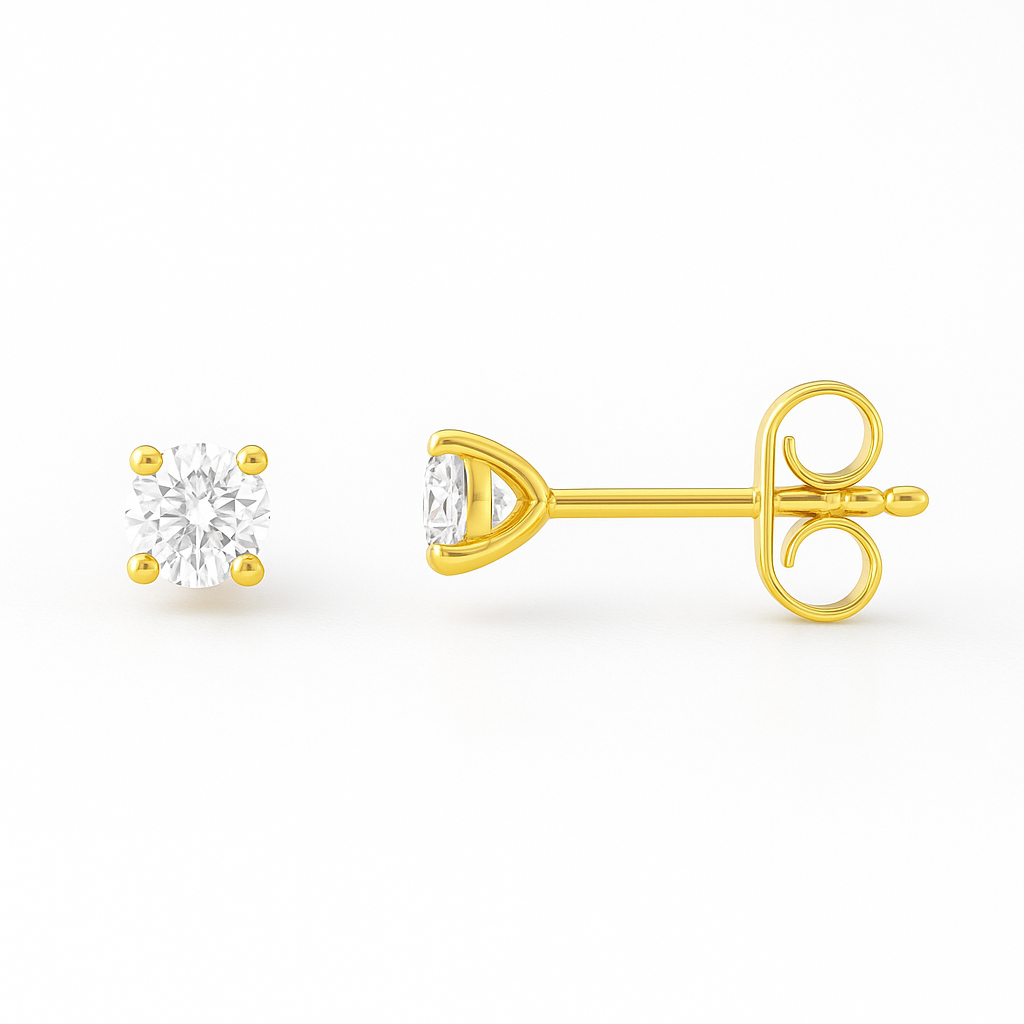 Diamond Stud Earrings 0.28ct 18k Yellow Gold