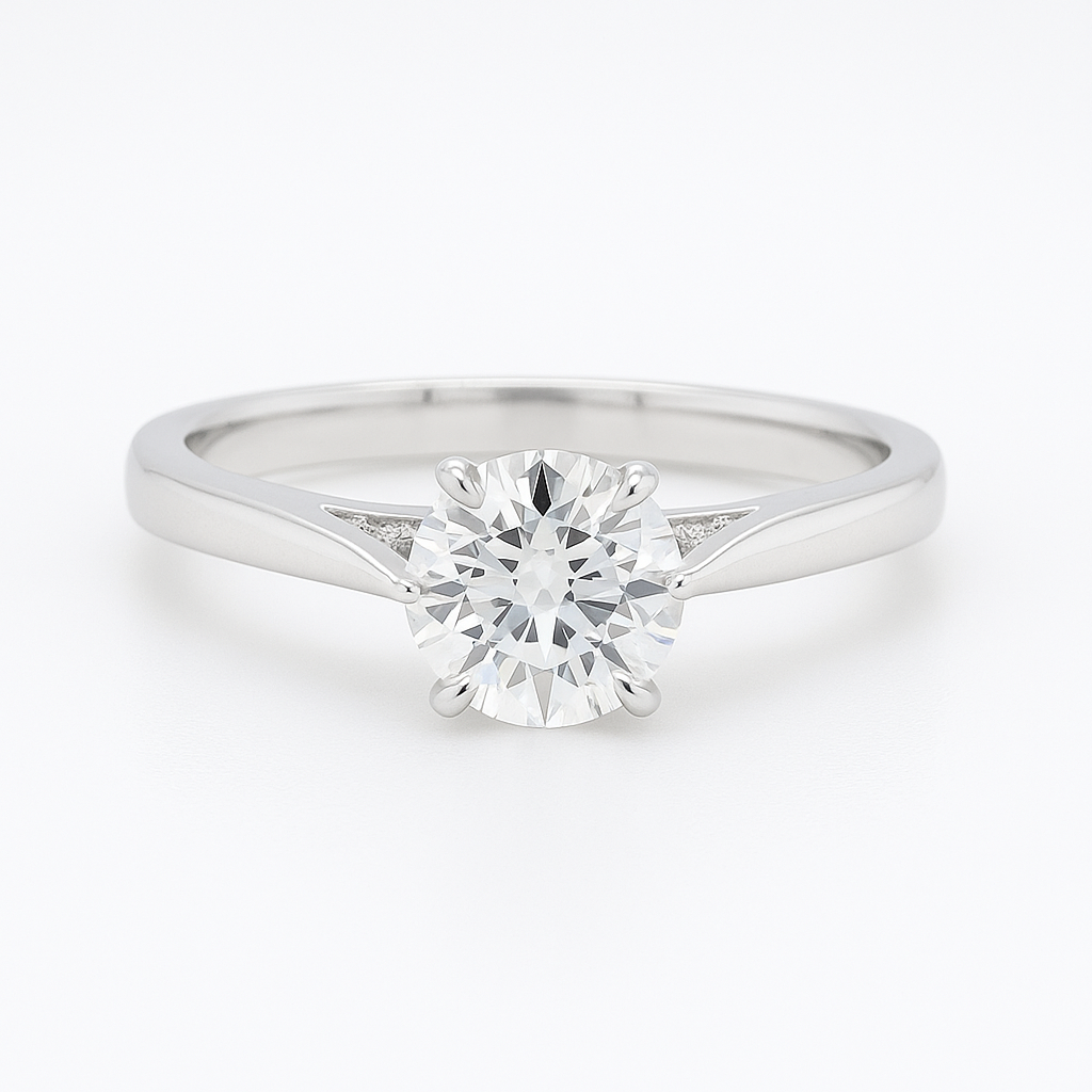 Engagement ring | Wedding ring | 18k yellow gold ring | Single stone ring | Natural diamond ring