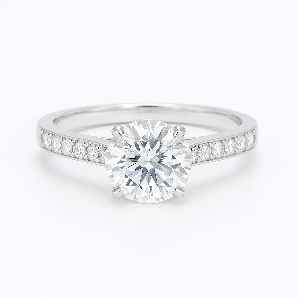 Engagement ring | Diamond ring | Platinum ring | Cathedral setting engagement ring