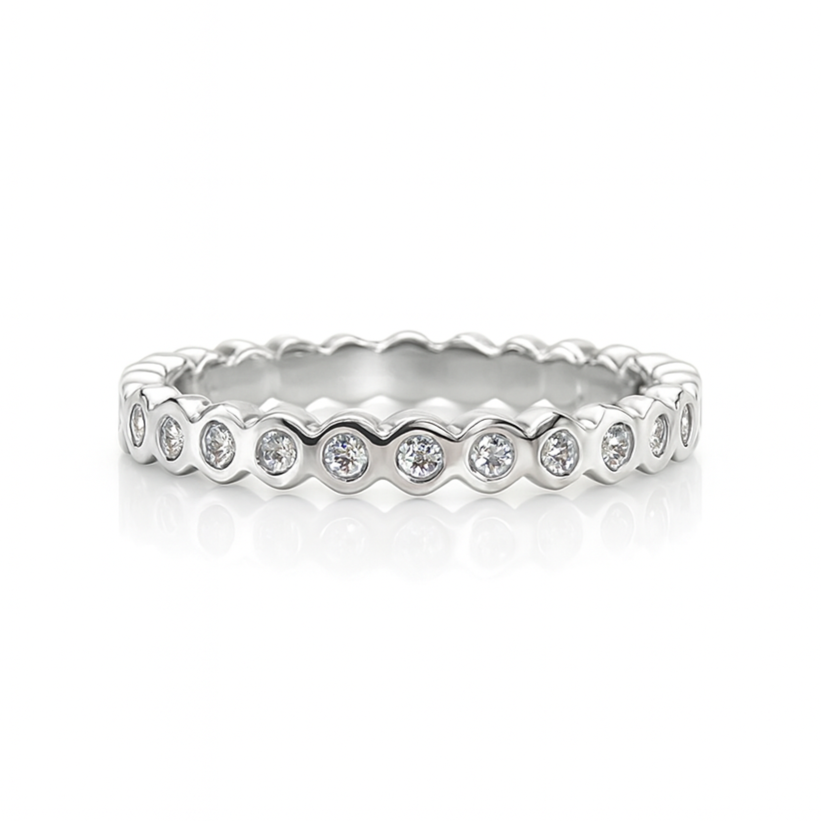 Hexagonal Platnium Full Eternity Ring