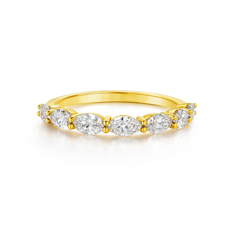 Marquise Diamond Sideways Half Eternity Ring