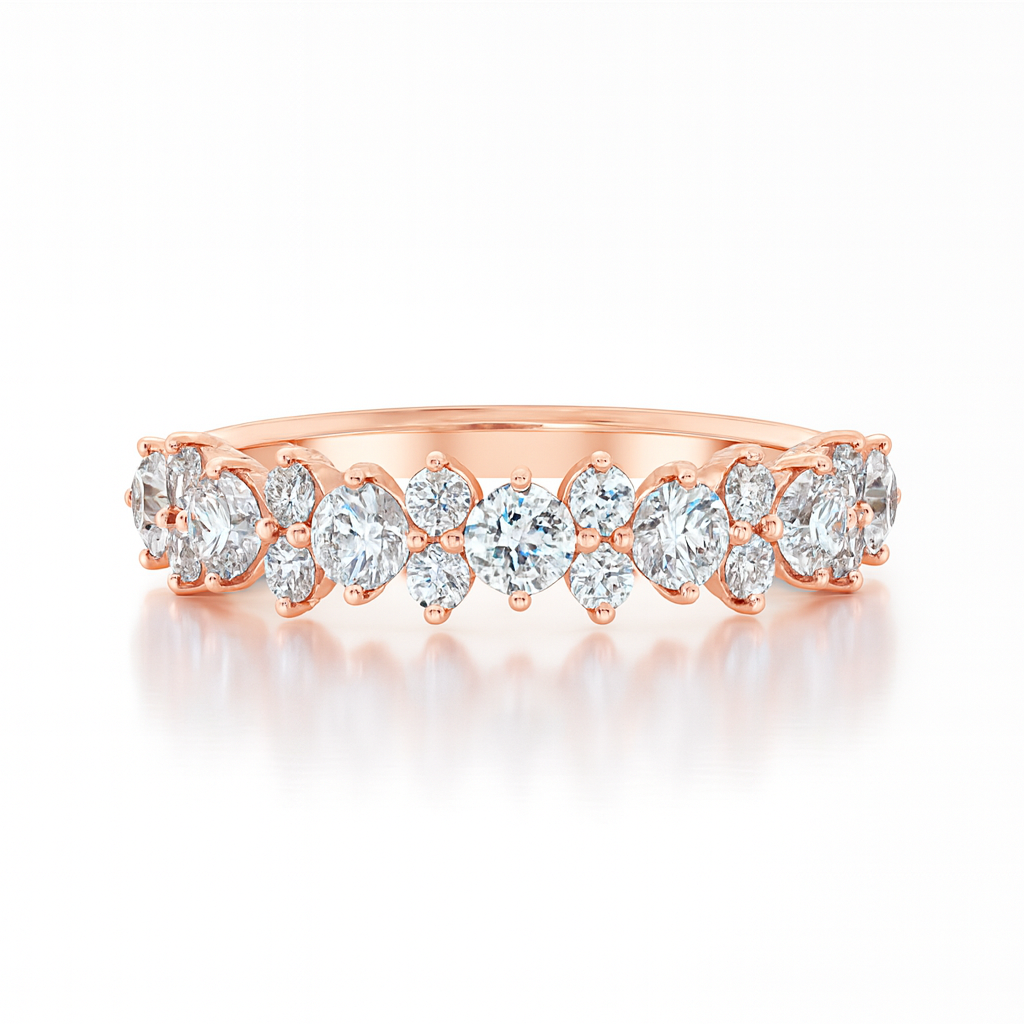 Round Diamonds Half Eternity Ring