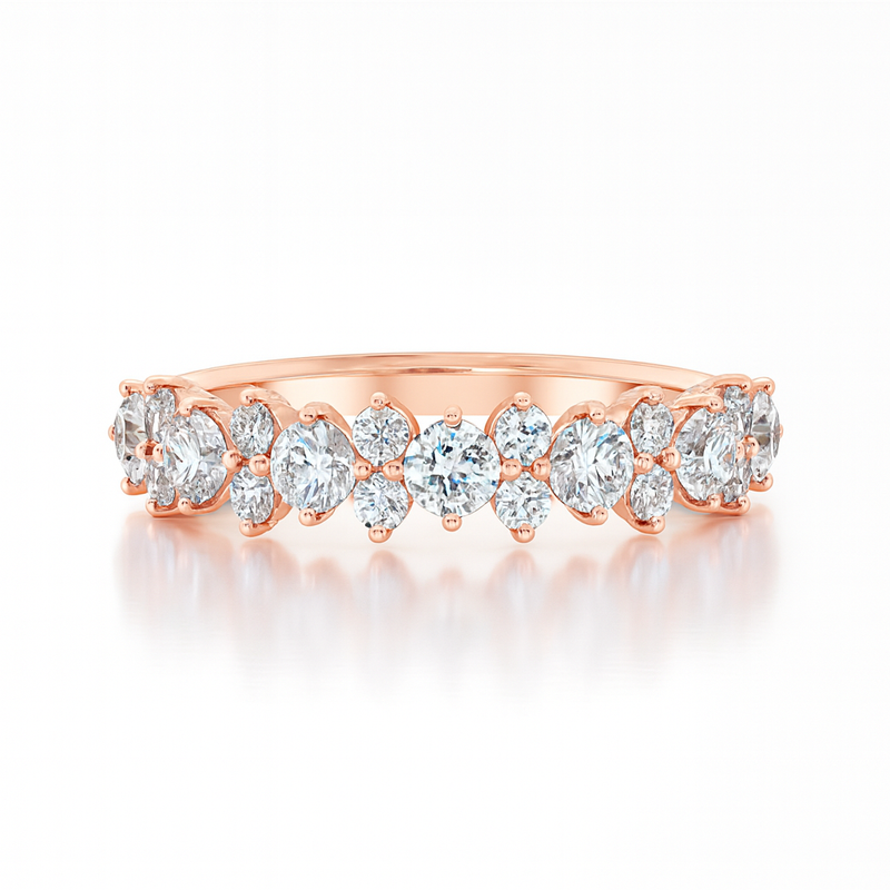 Round Diamonds Half Eternity Ring