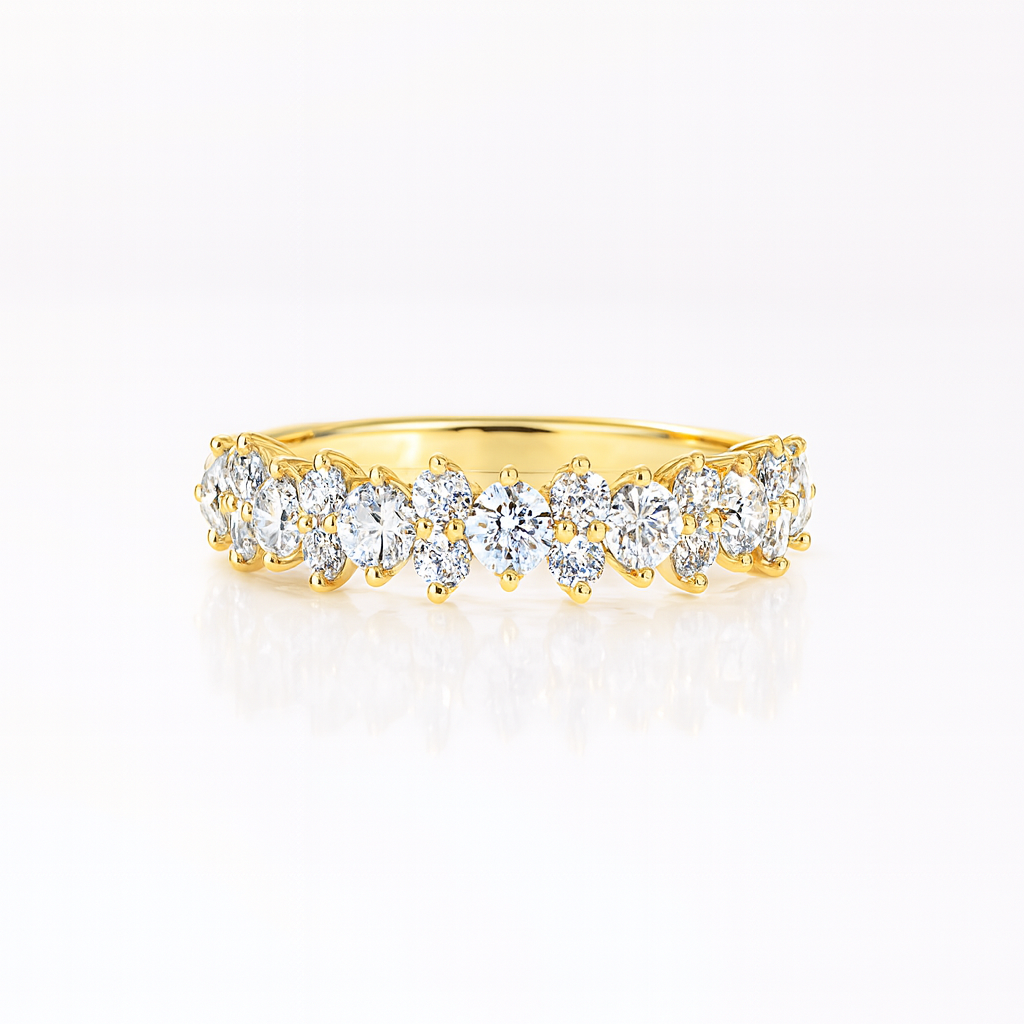 Round Diamonds Half Eternity Ring