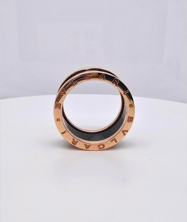 Pre-Owned | Bvlgari, 18ct Rose Gold & Black Ceramic Ring