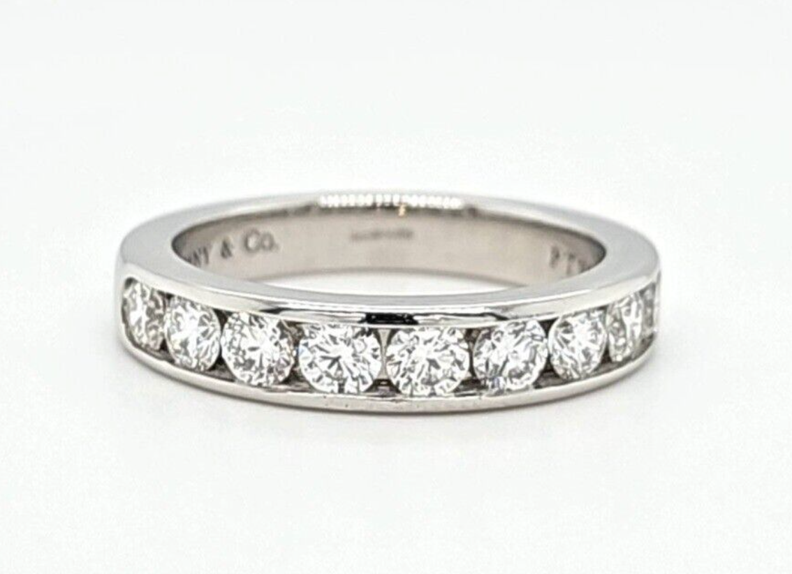 Pre-Owned Tiffany & Co. Diamond Half Eternity Ring in Platinum