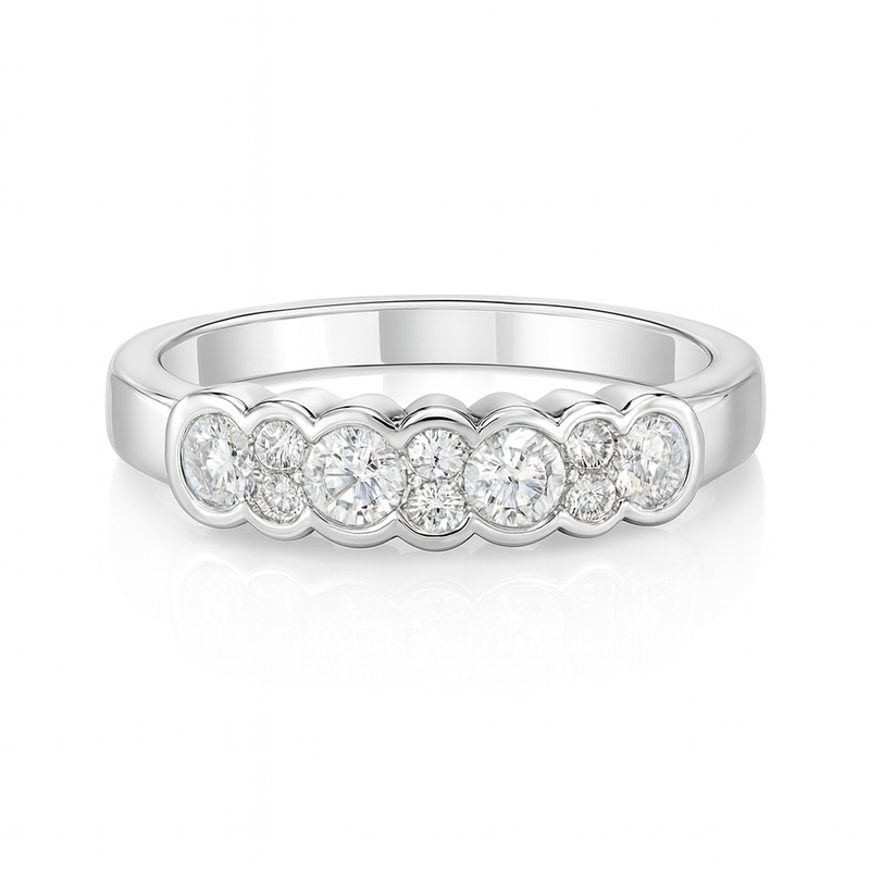 Semi Bezel Half Eternity Ring