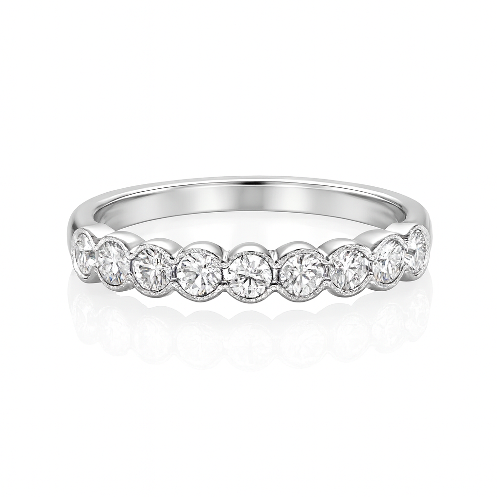 Semi Rub Over Half Eternity Ring