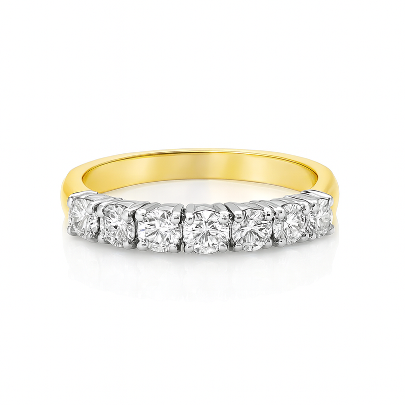 Two Tone Half Eternity Ring