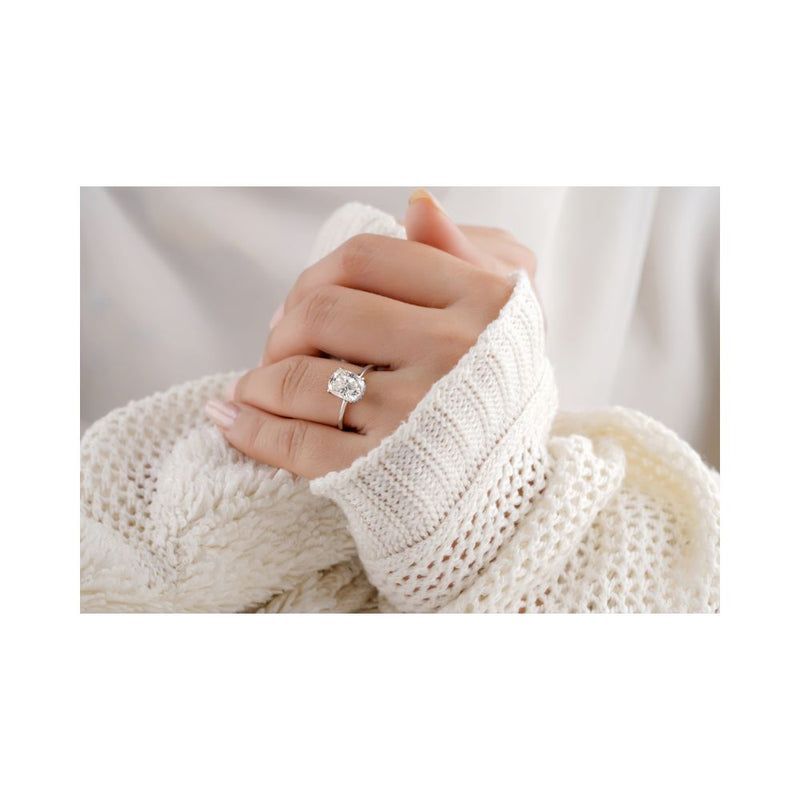 1.85ct Four Claw Cushion cut Diamond Solitaire Ring