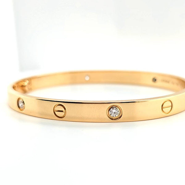 Pre-Owned Cartier Love Bracelet with 4 Round-Cut Diamonds