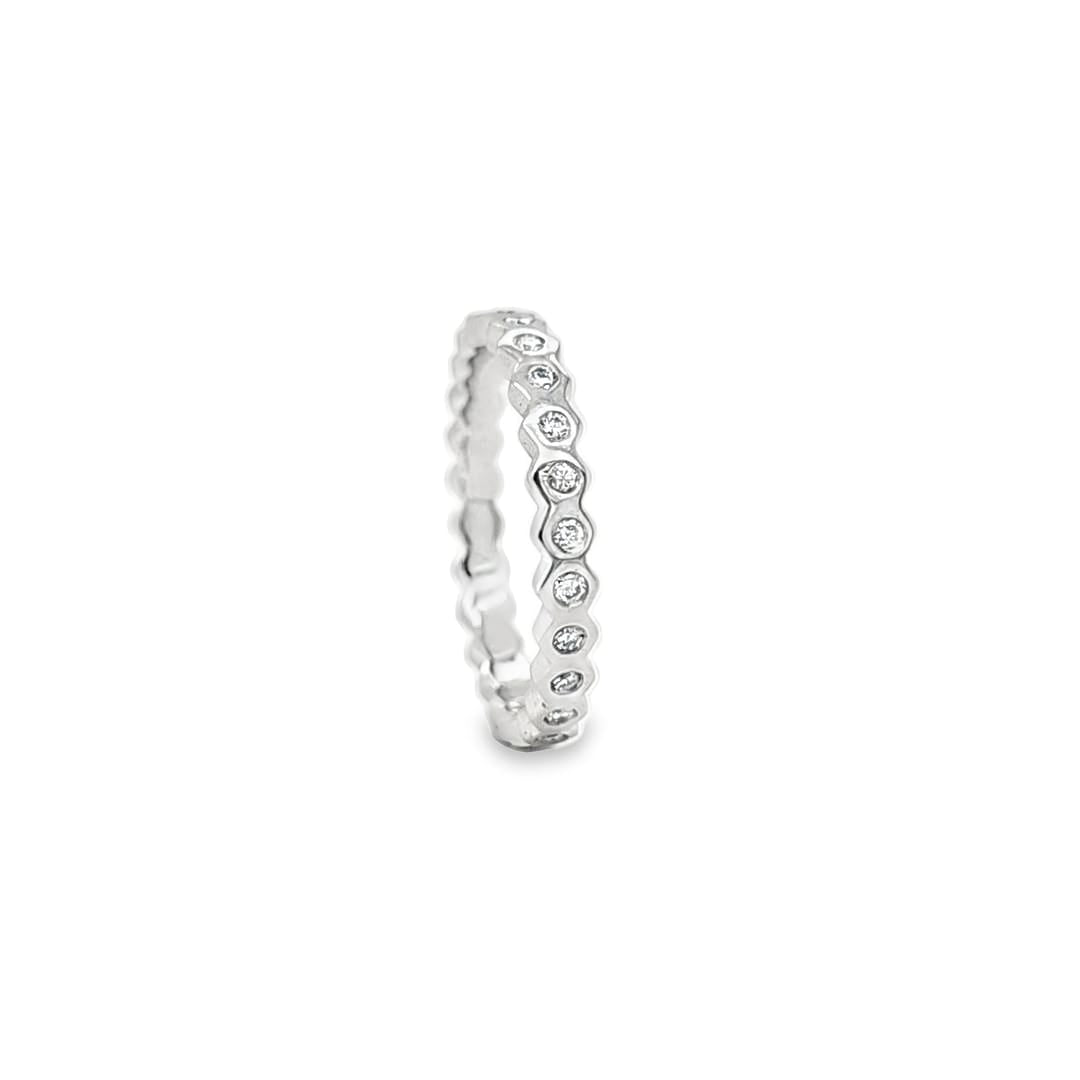 Hexagonal Platnium Full Eternity Ring