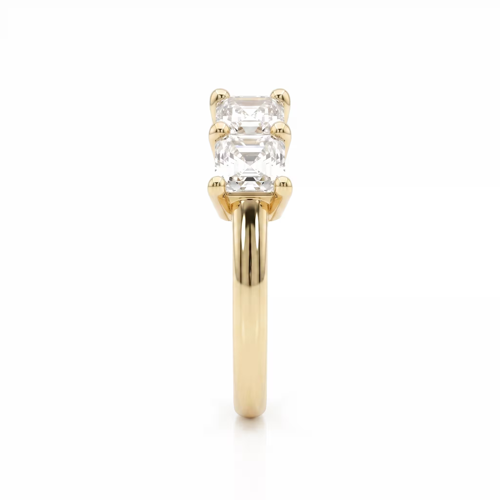 5 Natural Princess Diamond Wedding Band