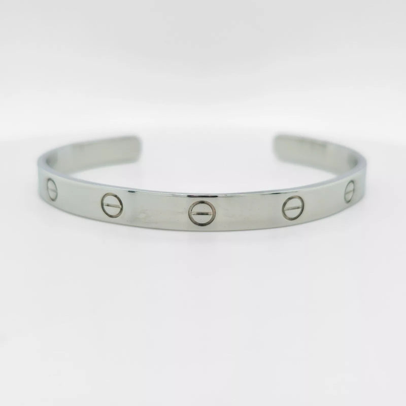 Cartier 18ct White Gold Love Bracelet, Open Bangle, Size 19