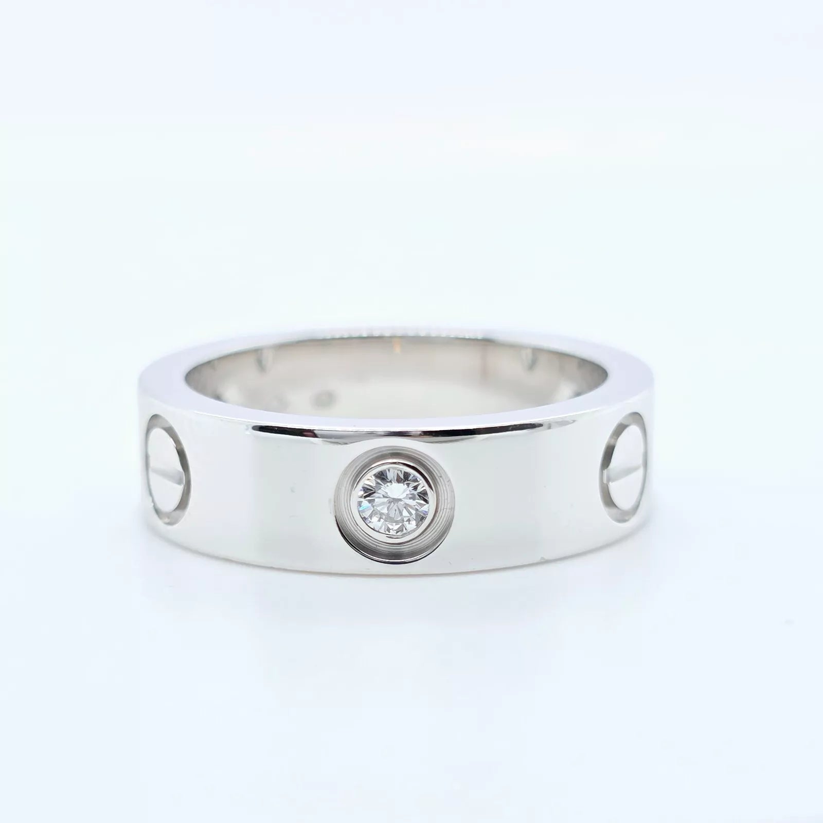 Cartier Love Ring, Classic model, 3 Diamonds, 18ct White Gold, Size 51