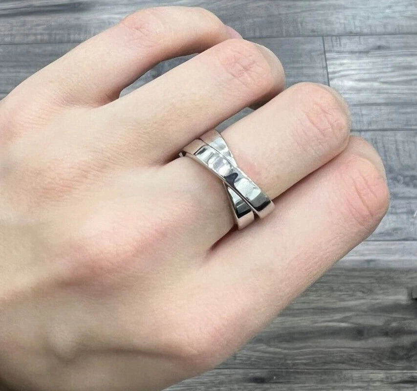 Cartier 1999 Crossover 18ct White Gold Ring, Size 52