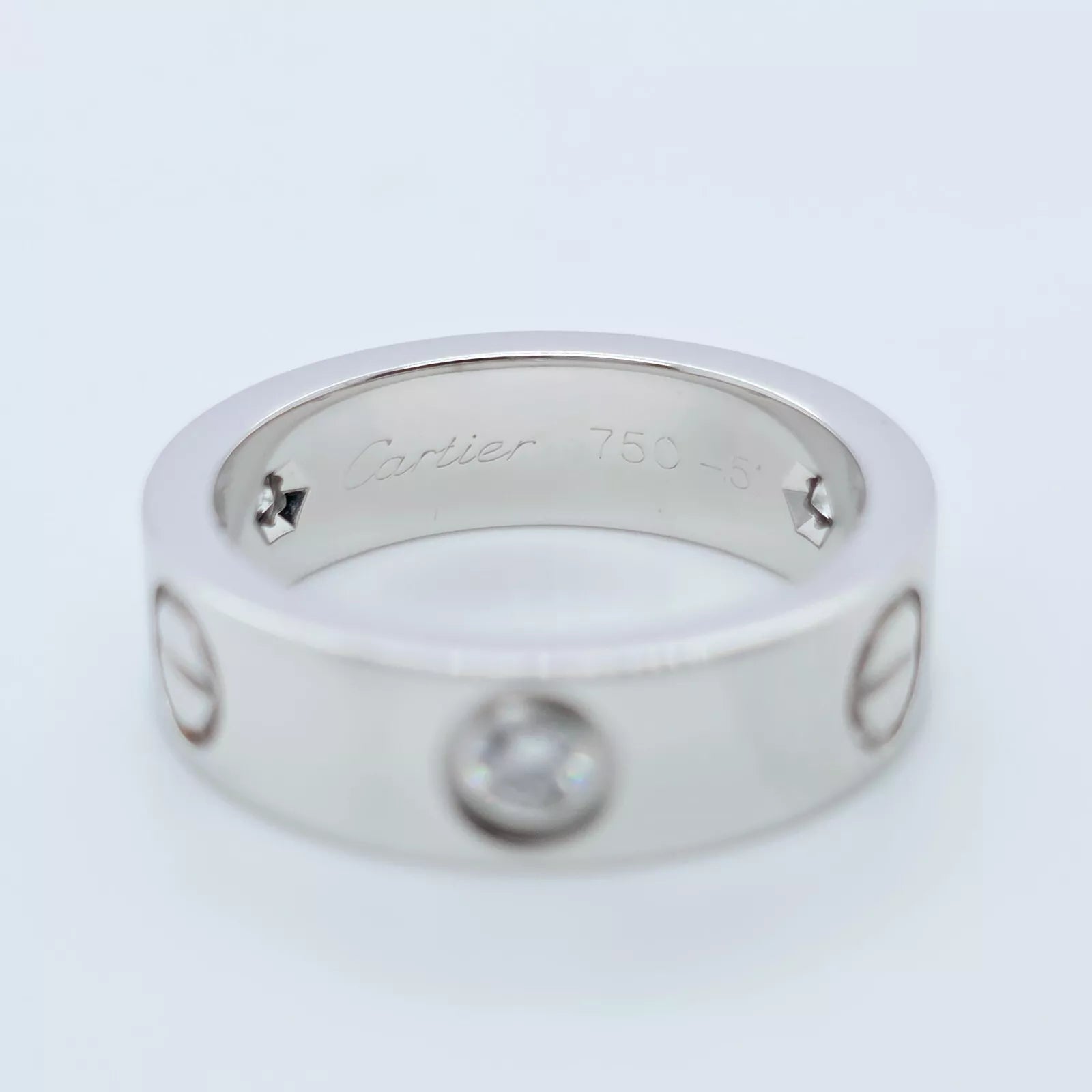 Cartier Love Ring, Classic model, 3 Diamonds, 18ct White Gold, Size 51