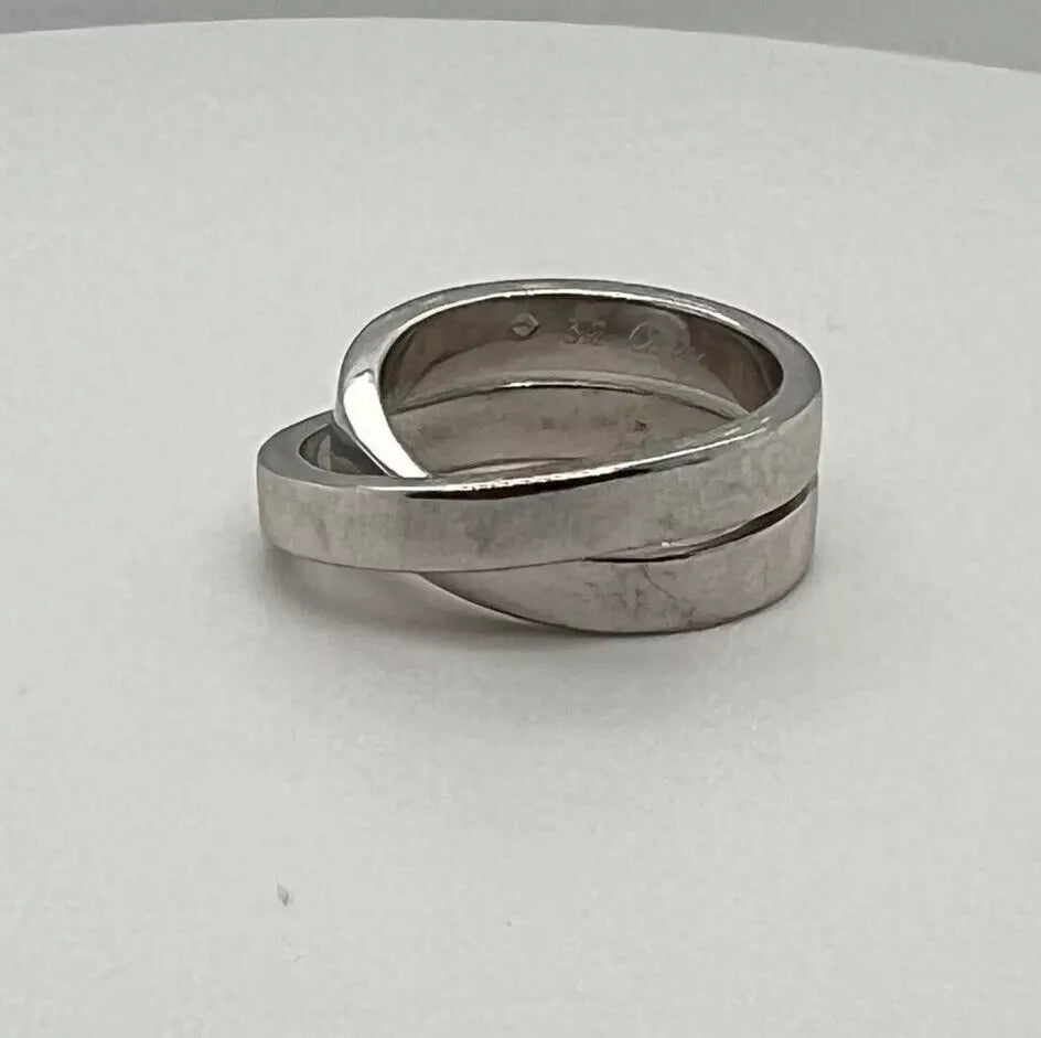 Cartier 1999 Crossover 18ct White Gold Ring, Size 52