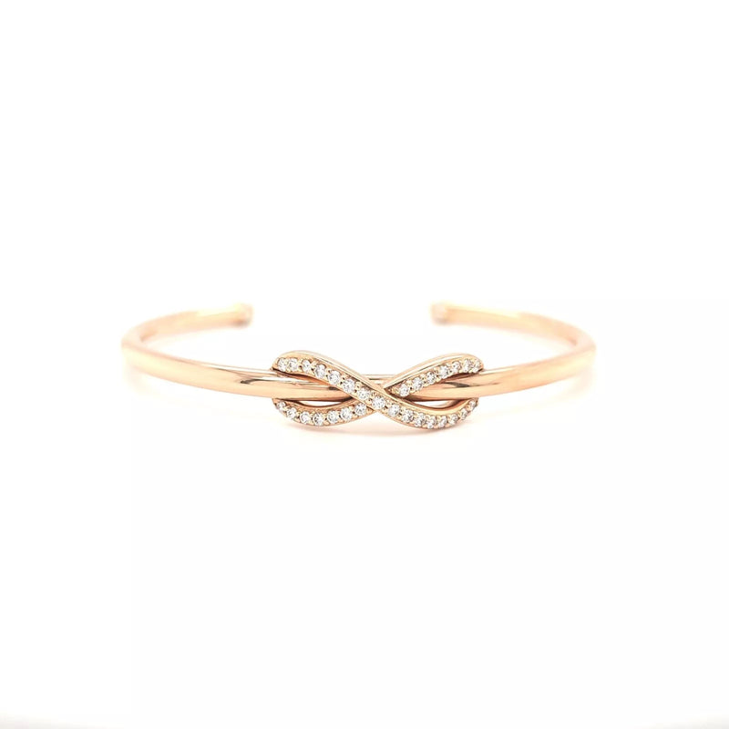 Tiffany & Co. Rose Gold And Diamond Infinity Cuff Bangle, Medium