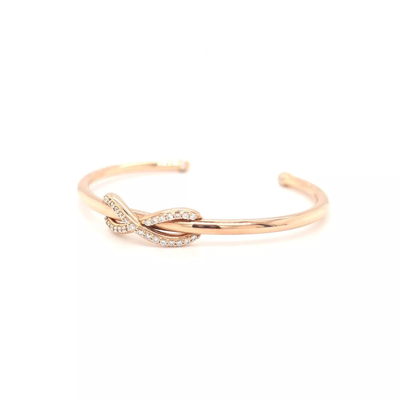 Tiffany & Co. Rose Gold And Diamond Infinity Cuff Bangle, Medium