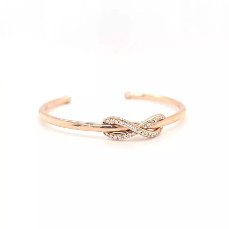 Tiffany & Co. Rose Gold And Diamond Infinity Cuff Bangle, Medium