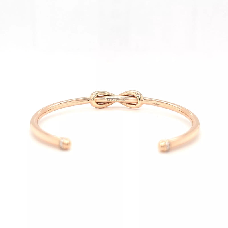 Tiffany & Co. Rose Gold And Diamond Infinity Cuff Bangle, Medium