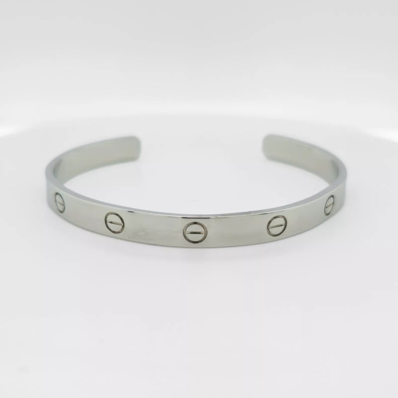 Cartier 18ct White Gold Love Bracelet, Open Bangle, Size 19