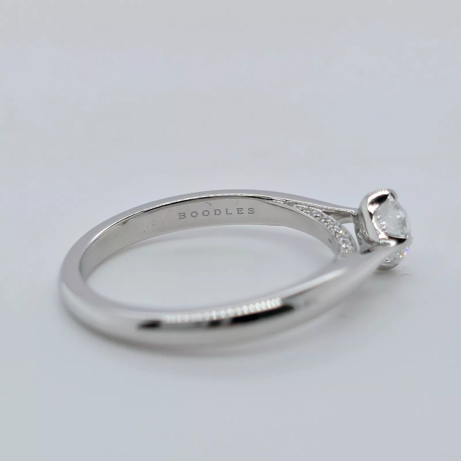 Boodles Brilliance Platinum Diamond Engagement Ring, 0.40ct Diamond, Size M
