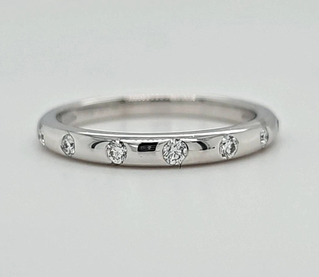 Bvlgari Diamond Band, Platinum, Size H, Come With Certificate Of Authenticity