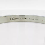 Cartier 18ct White Gold Love Bracelet, Open Bangle, Size 19