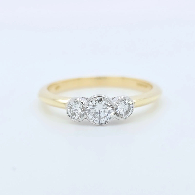 Mappin & Webb 3 Stone Diamond Ring, 18ct Yellow and White Gold