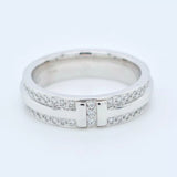 Tiffany & Co. Tiffany T Narrow Pave Diamond Ring, 4.5mm,18ct White Gold, Size I