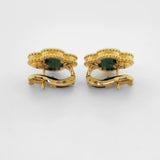 Van Cleef & Arpels Vintage Alhambra Earrings, Malachite, 18ct Yellow Gold