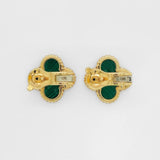 Van Cleef & Arpels Vintage Alhambra Earrings, Malachite, 18ct Yellow Gold