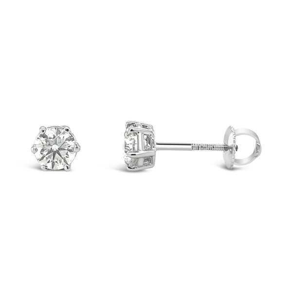 Diamond Stud Earrings 1.40ct 18k White Gold