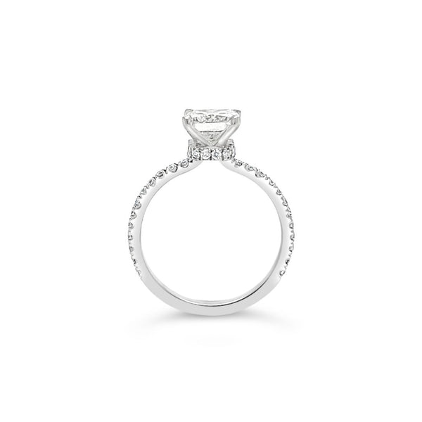 0.51ct Radiant Hidden Halo Ring