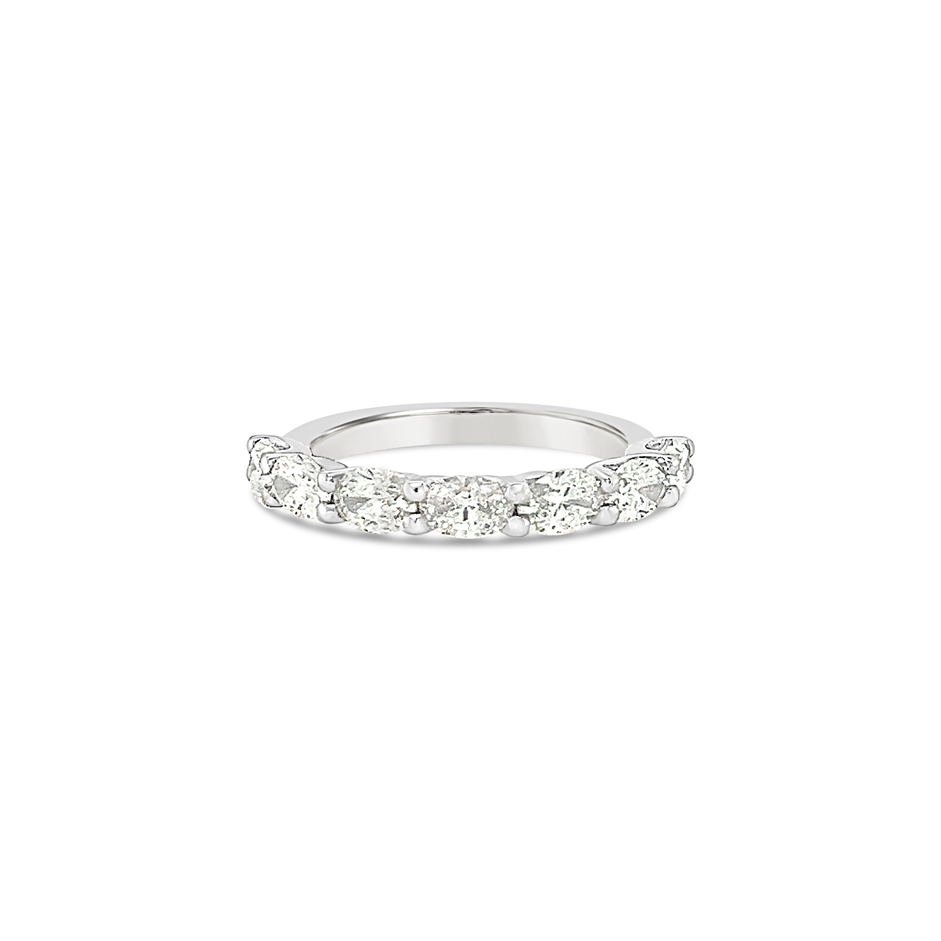 Oval Diamond Sideways Half Eternity Ring