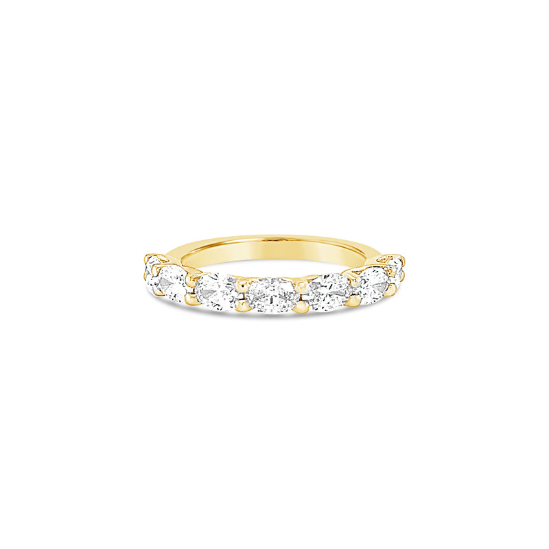 Oval Diamond Sideways Half Eternity Ring