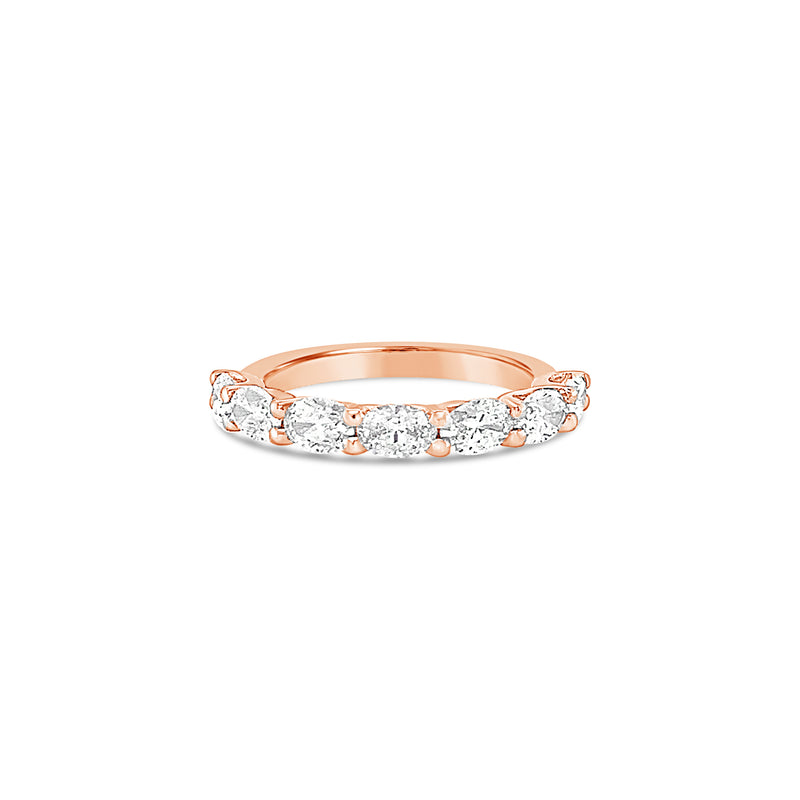 Oval Diamond Sideways Half Eternity Ring