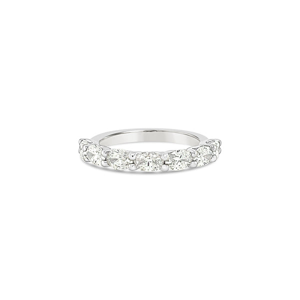 Oval Diamond Sideways Half Eternity Ring