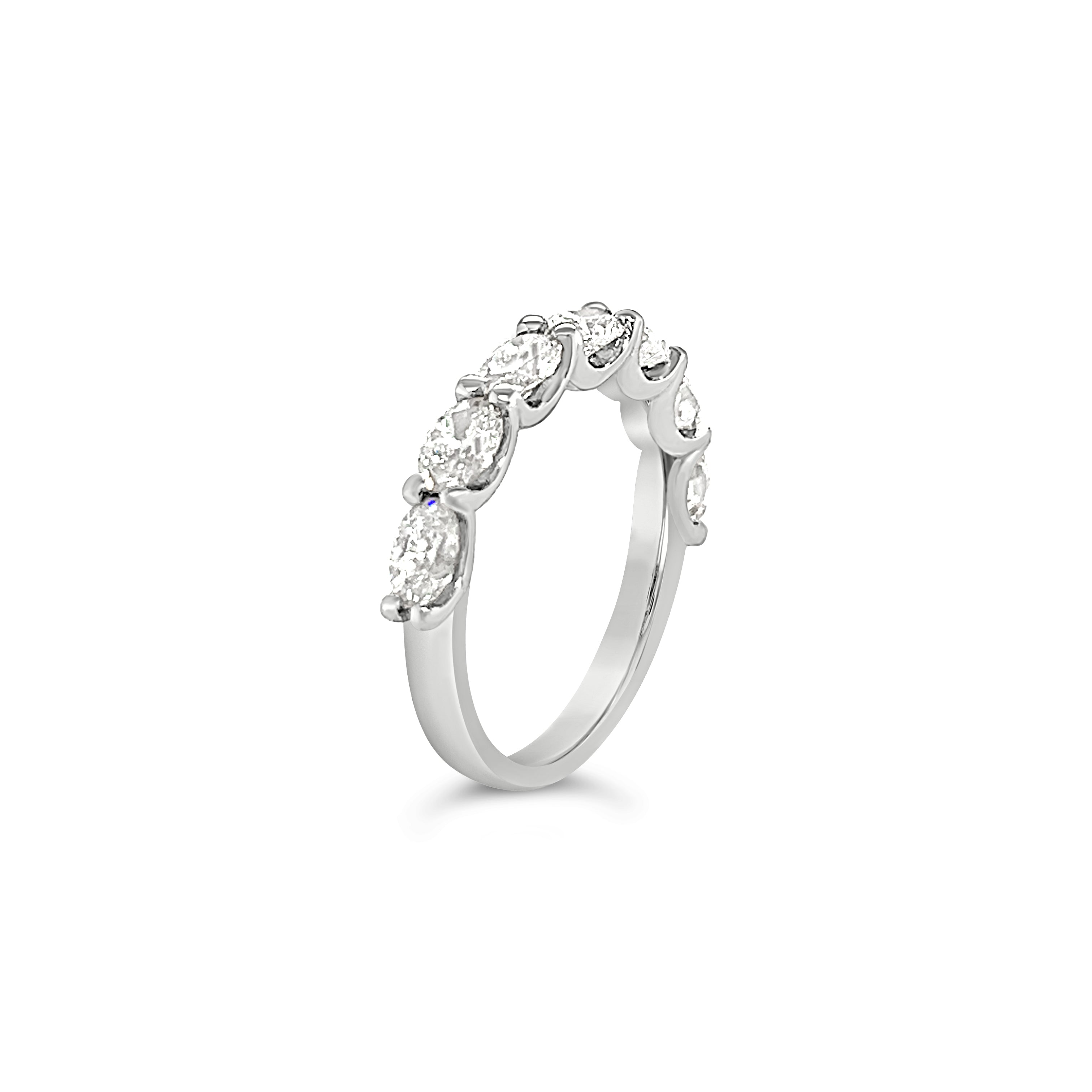 Oval Diamond Sideways Half Eternity Ring
