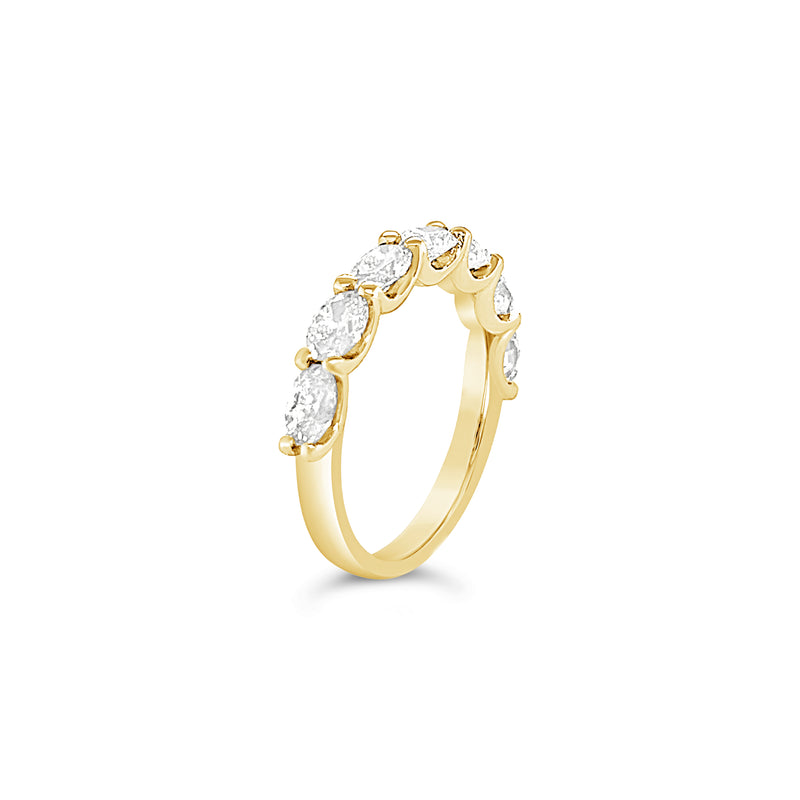 Oval Diamond Sideways Half Eternity Ring