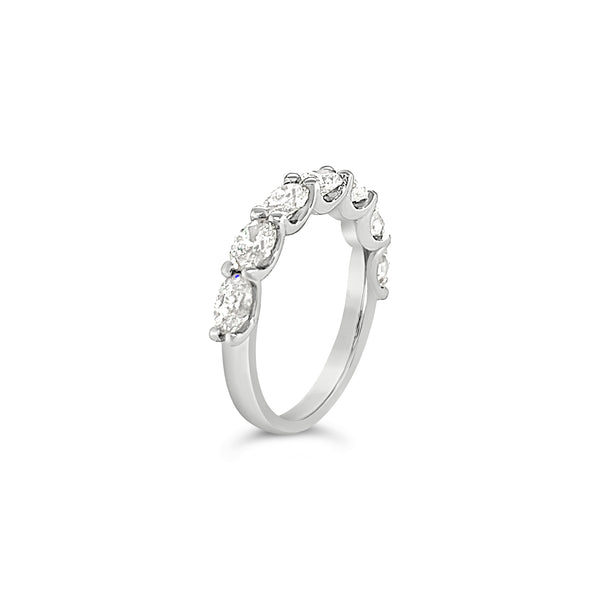 Oval Diamond Sideways Half Eternity Ring