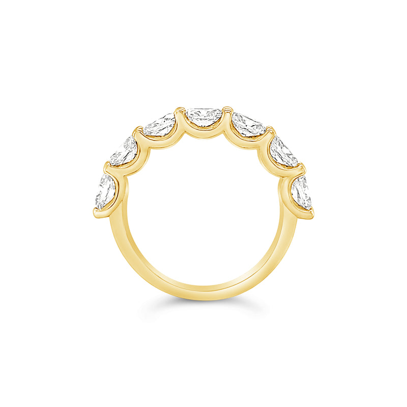 Oval Diamond Sideways Half Eternity Ring