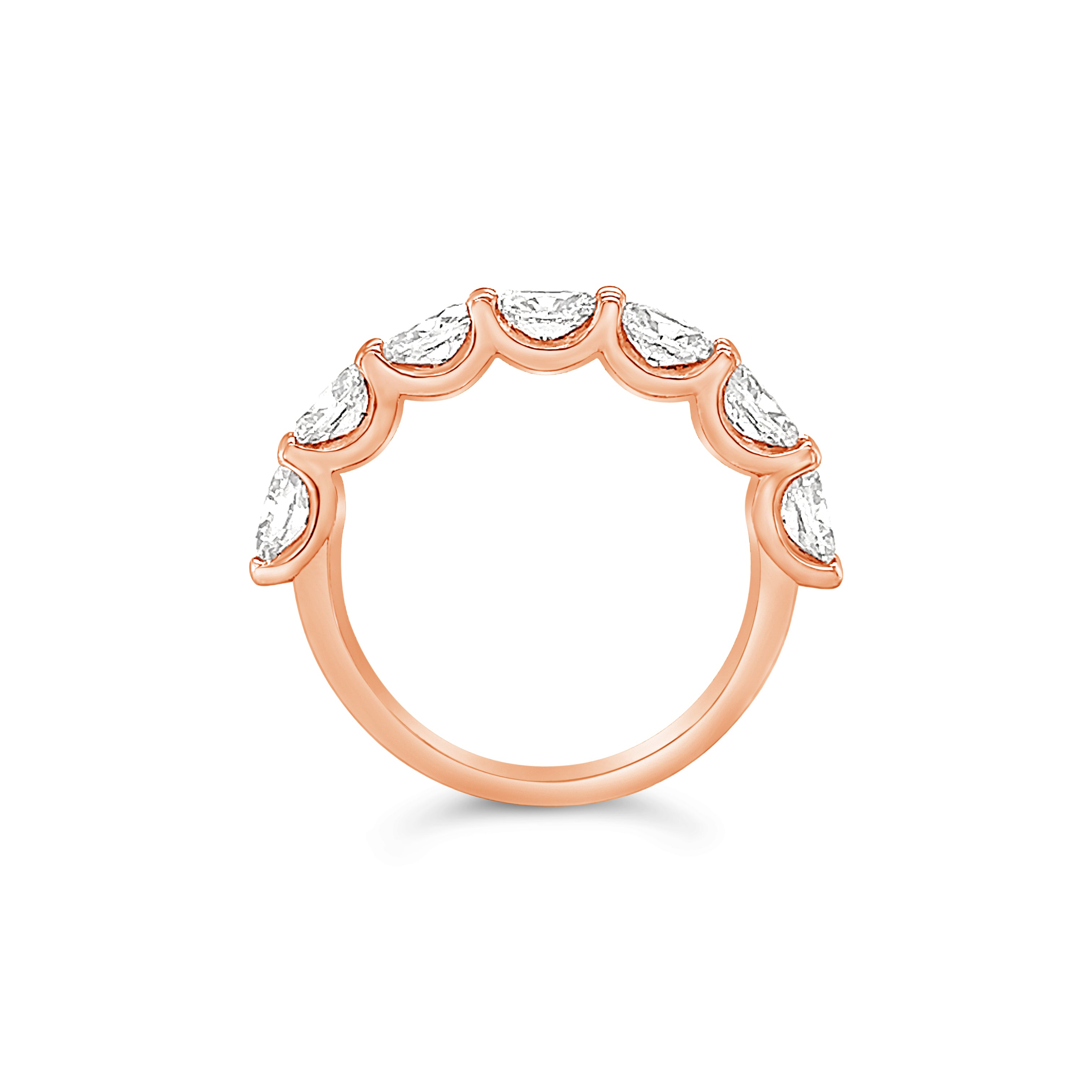 Oval Diamond Sideways Half Eternity Ring