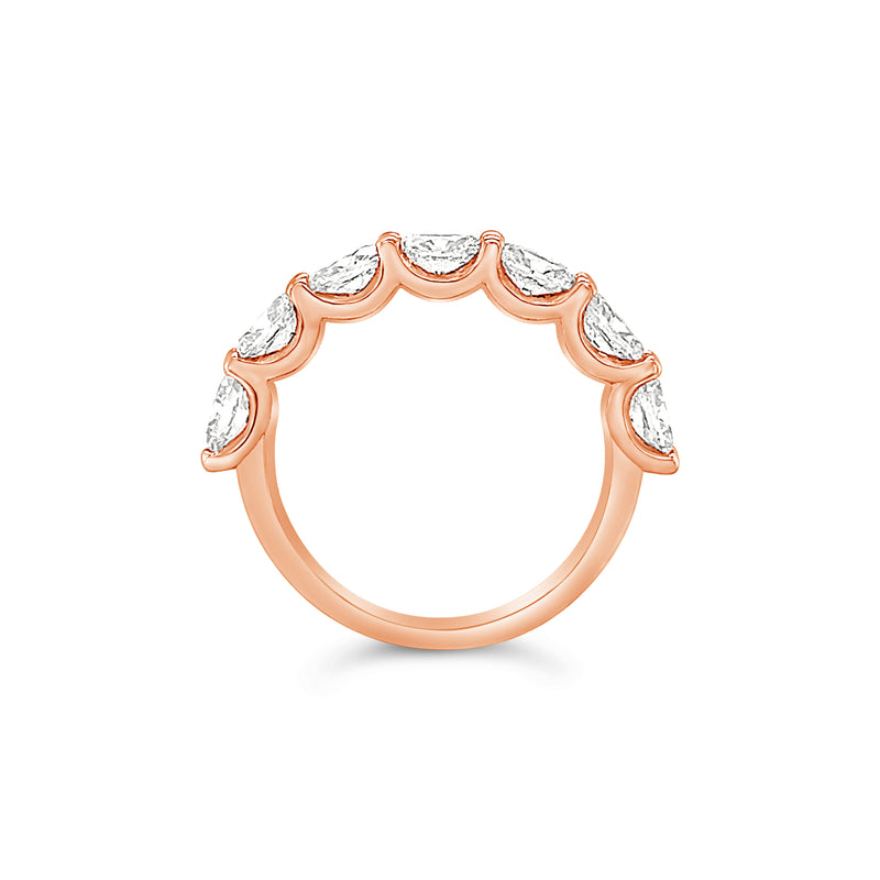 Oval Diamond Sideways Half Eternity Ring