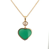 Pre-Owned | Chopard 18K Rose Happy Gold Heart Pendant with Green Agate
